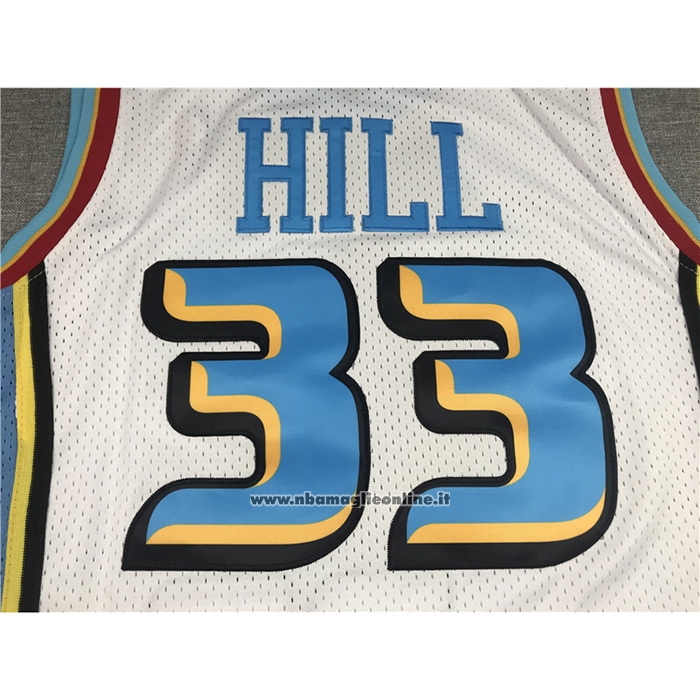 Maglia Detroit Pistons Grant Hill #33 Mitchell & Ness 1998-99 Bianco